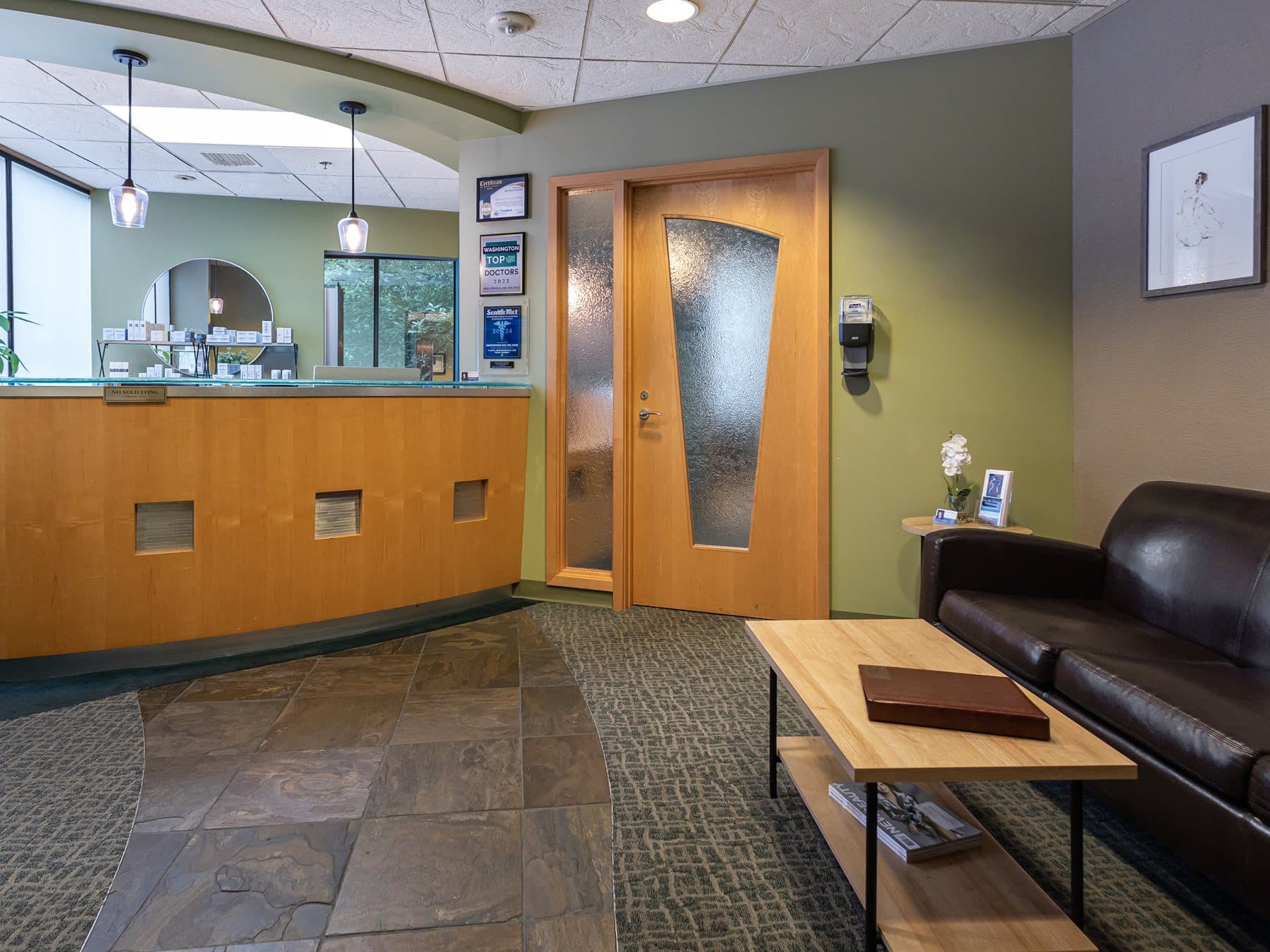 The reception at Pacific Sound Plastic Surgery in Bellevue