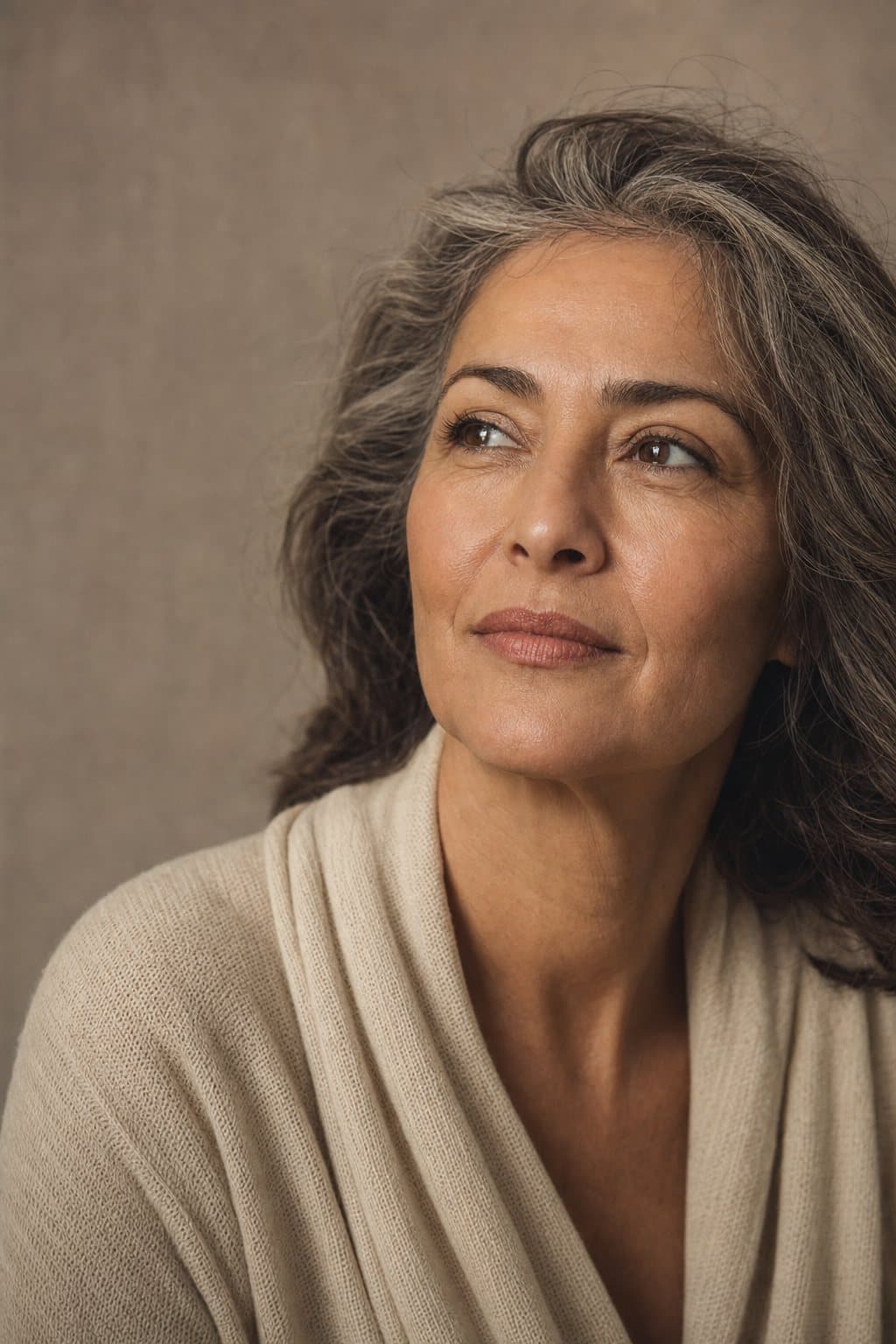 Warm portrait, serene strength and quiet hope. Illustrative image — not a patient.